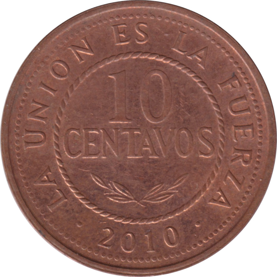 10 centavos - État plurinational de Bolivie