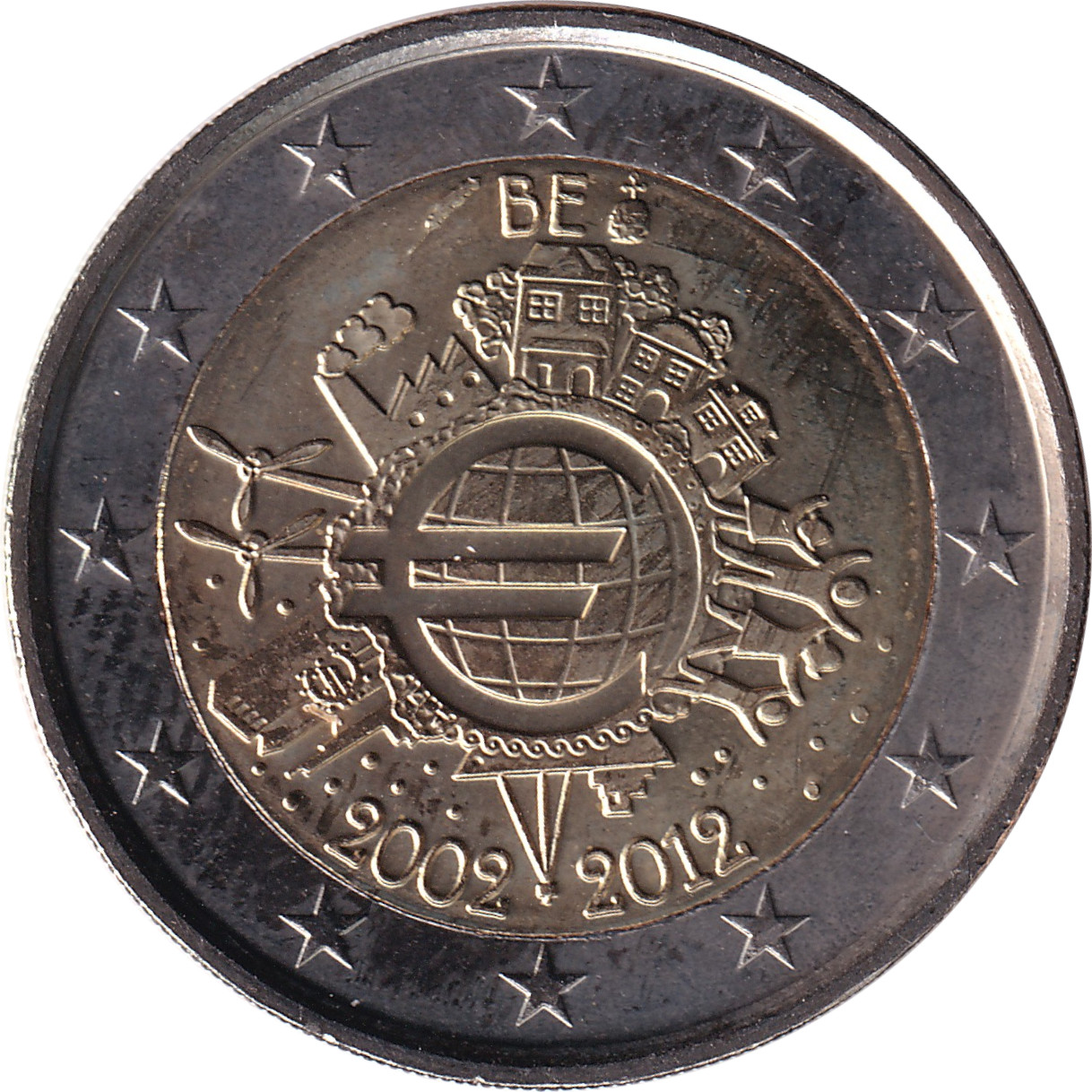2 euro - Mise en circulation de l'Euro - Belgique