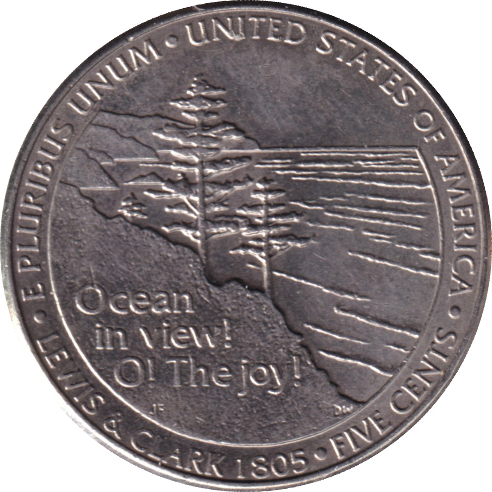 5 cents - Jefferson - Océan