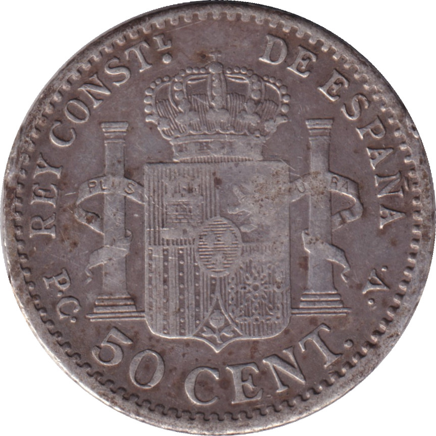 50 centimos - Alphonse XIII - Petit buste