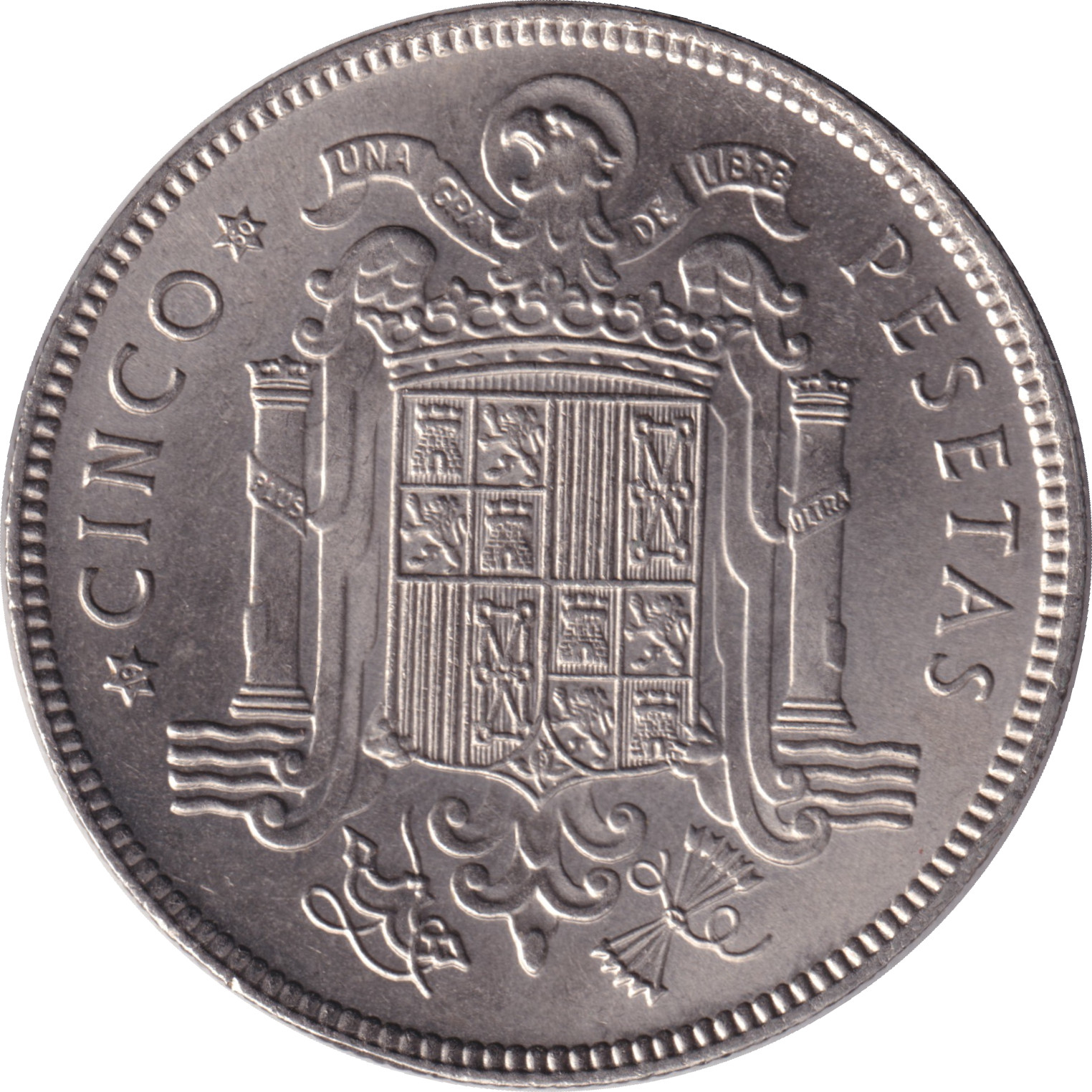 5 pesetas - Franco - Armoiries