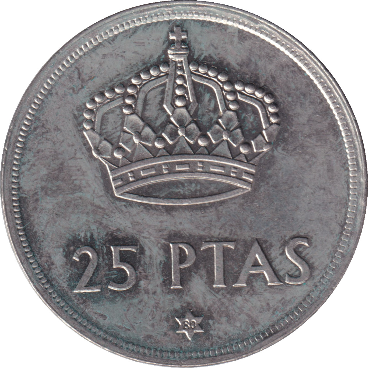 25 pesetas - Juan Carlos I - Couronne - Type 1