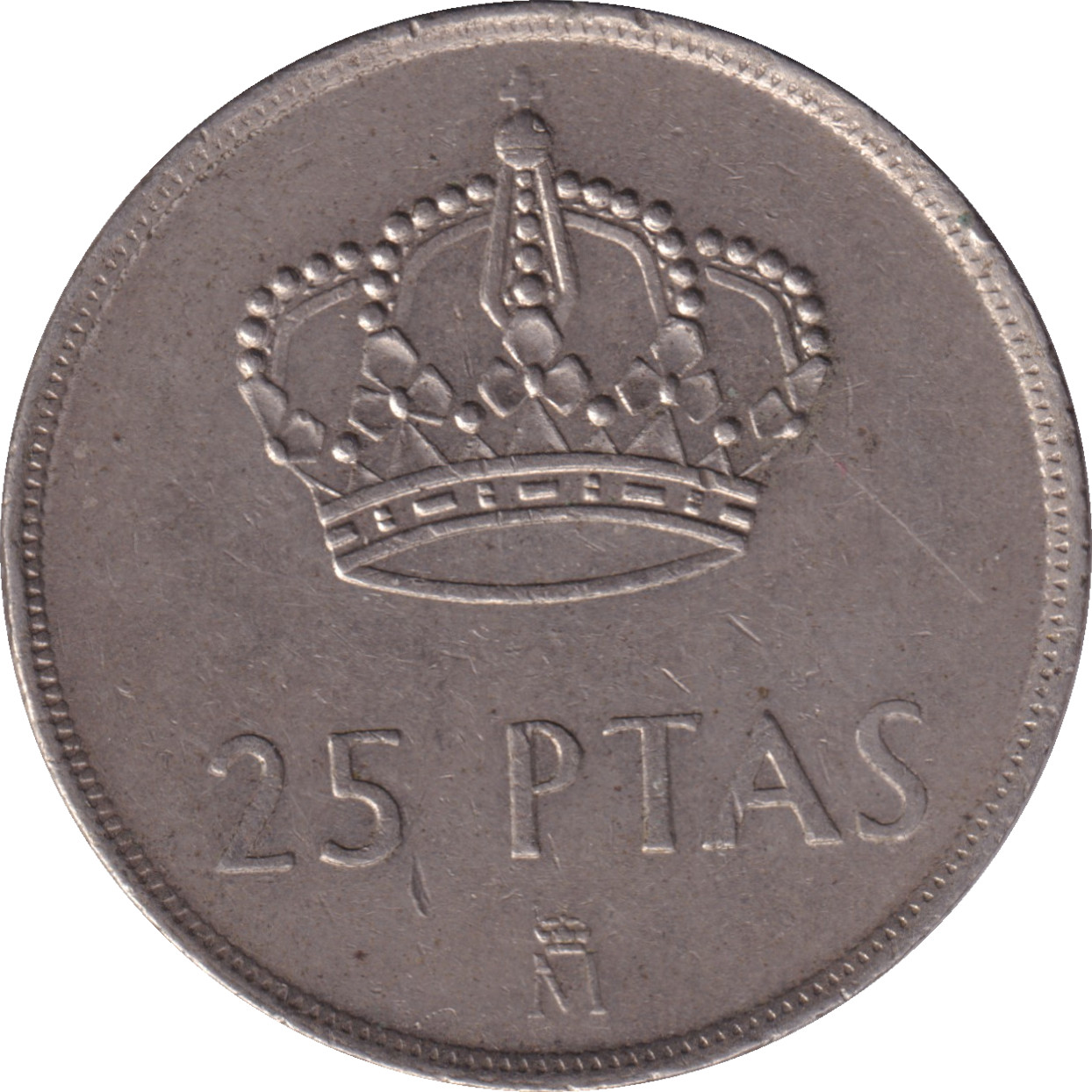 25 pesetas - Juan Carlos I - Couronne - Type 2