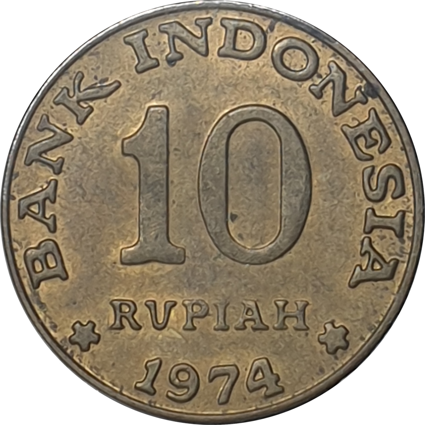 10 rupiah - FAO - Brass clad steel
