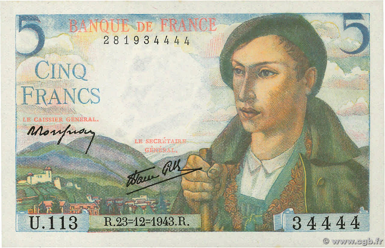 5 francs - Berger