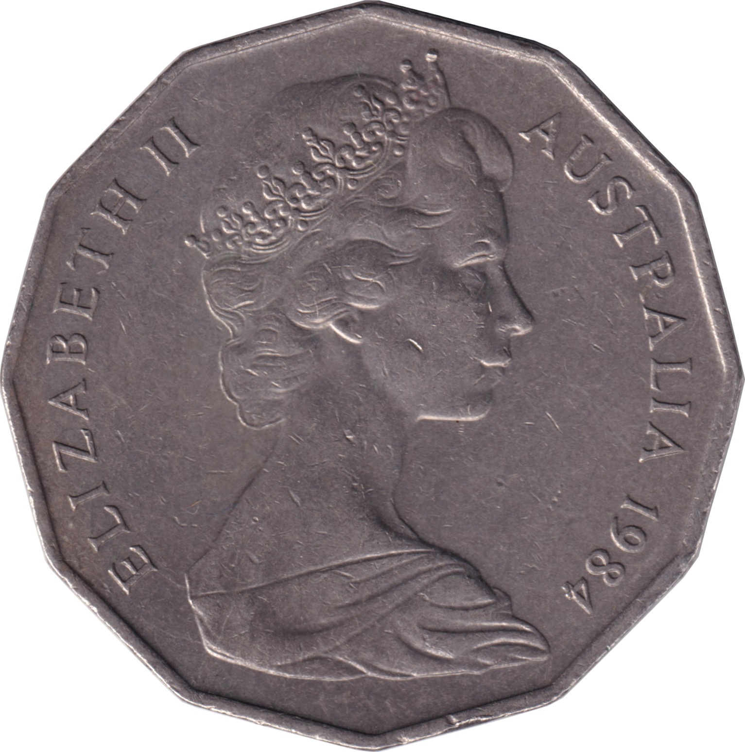 50 cents - Elizabeth II - Buste mature