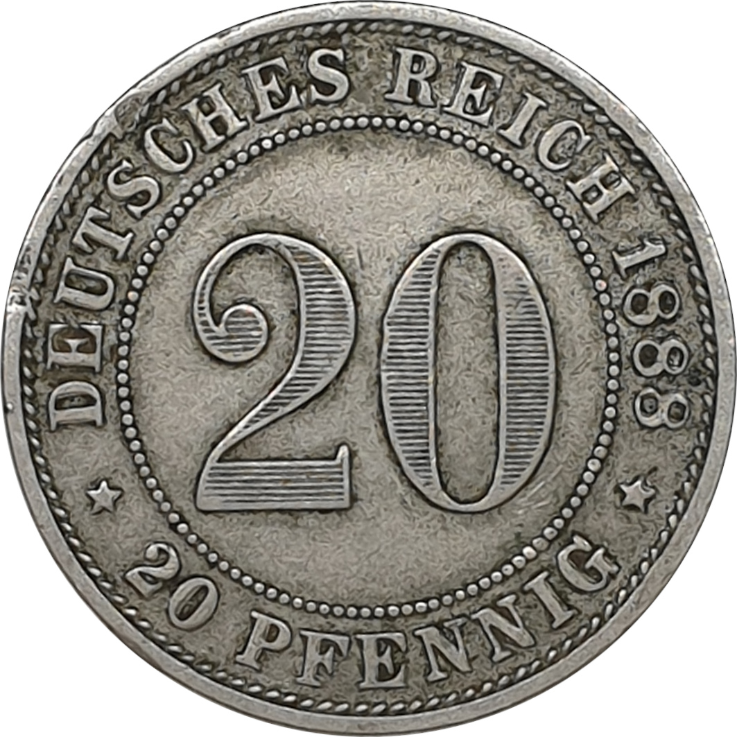 20 pfennig - Guillaume I - Type 2
