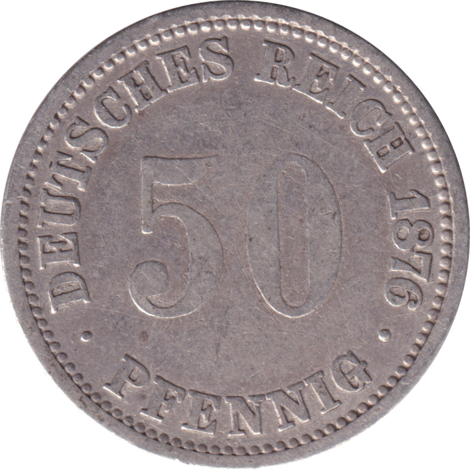 50 pfennig - Guillaume I - Revers simple