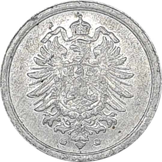 1 pfennig - Guillaume II - Aigle étroit