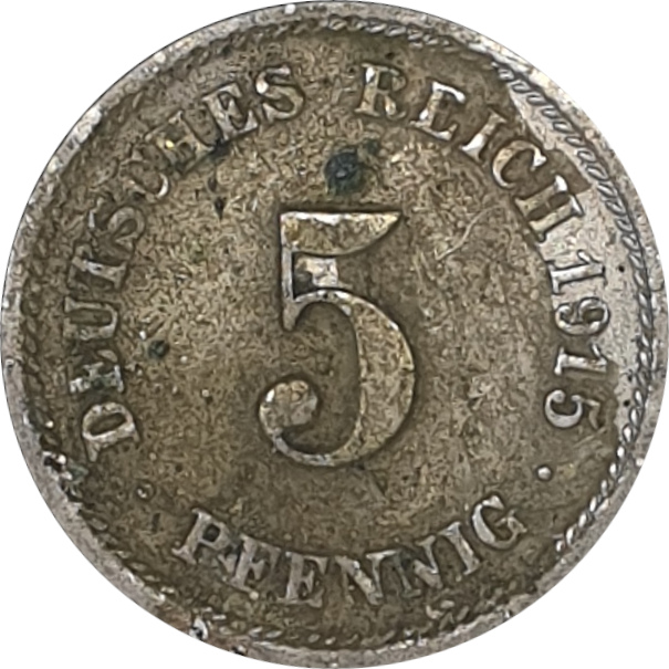 5 pfennig - Guillaume II - Type 1