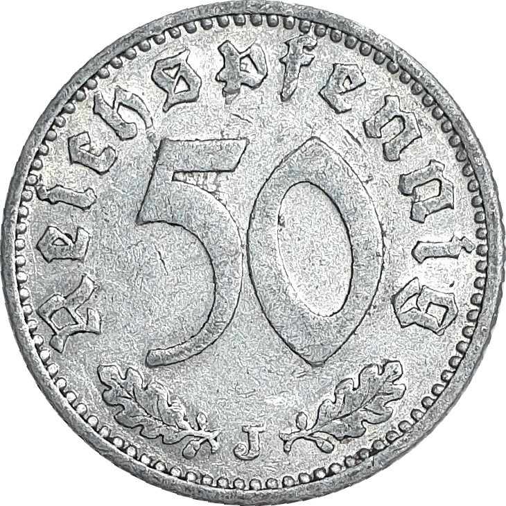 50 pfennig - Aigle - Légère