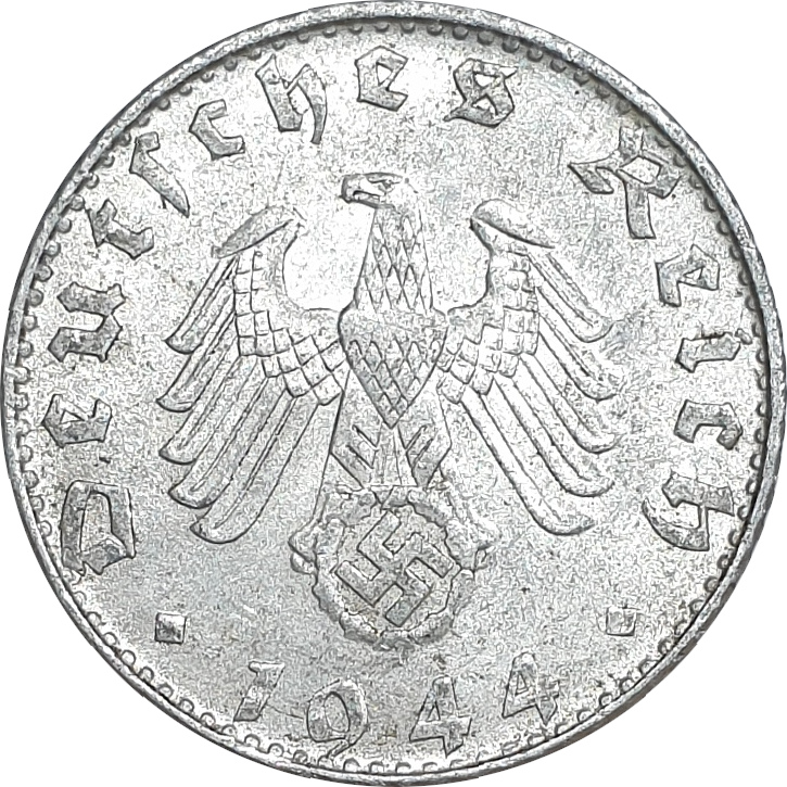 50 pfennig - Second emblème - Légère