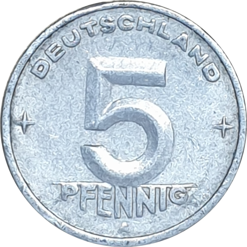 5 pfennig - Épi de blé et roue dentée
