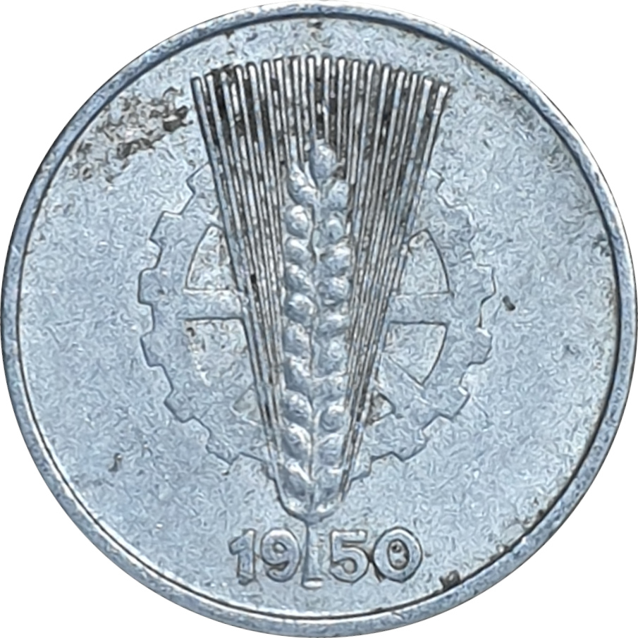10 pfennig - Épi de blé et roue dentée
