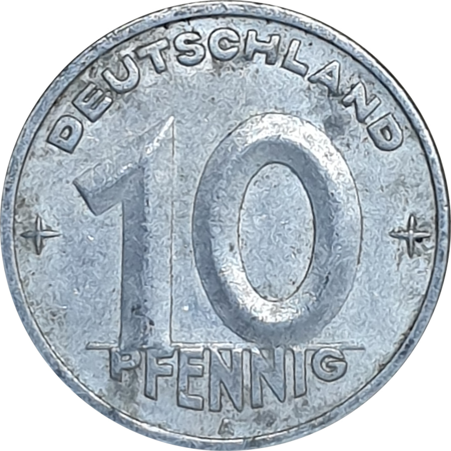 10 pfennig - Épi de blé et roue dentée