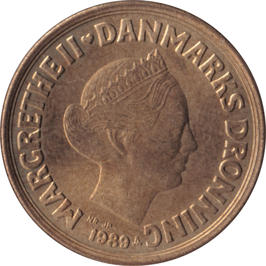 10 kroner - Margrethe II - Tête mature - Premières armoiries