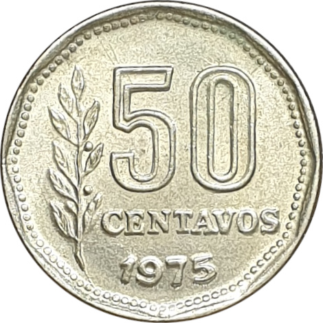50 centavos - Tête de la Liberté - Branche de chêne