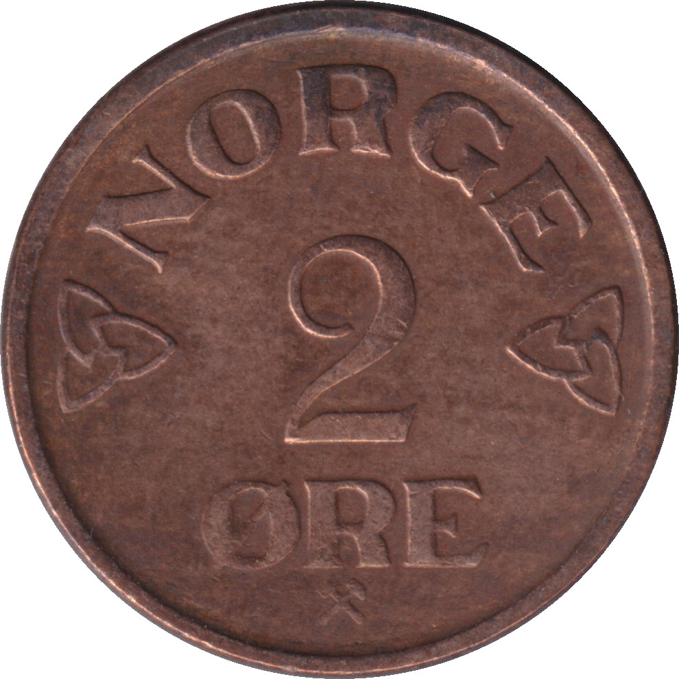 2 ore - Haakon VII - Monogramme - Type 2