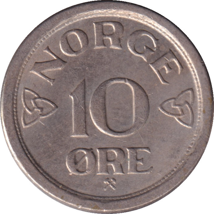 10 ore - Haakon VII - Monogramme - Type tardif