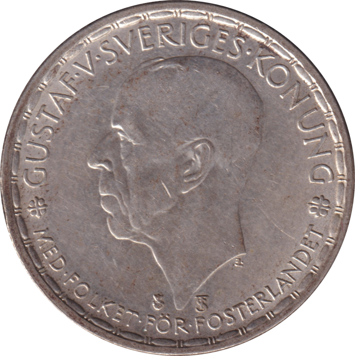 1 krona - Gustave V - Tête agée