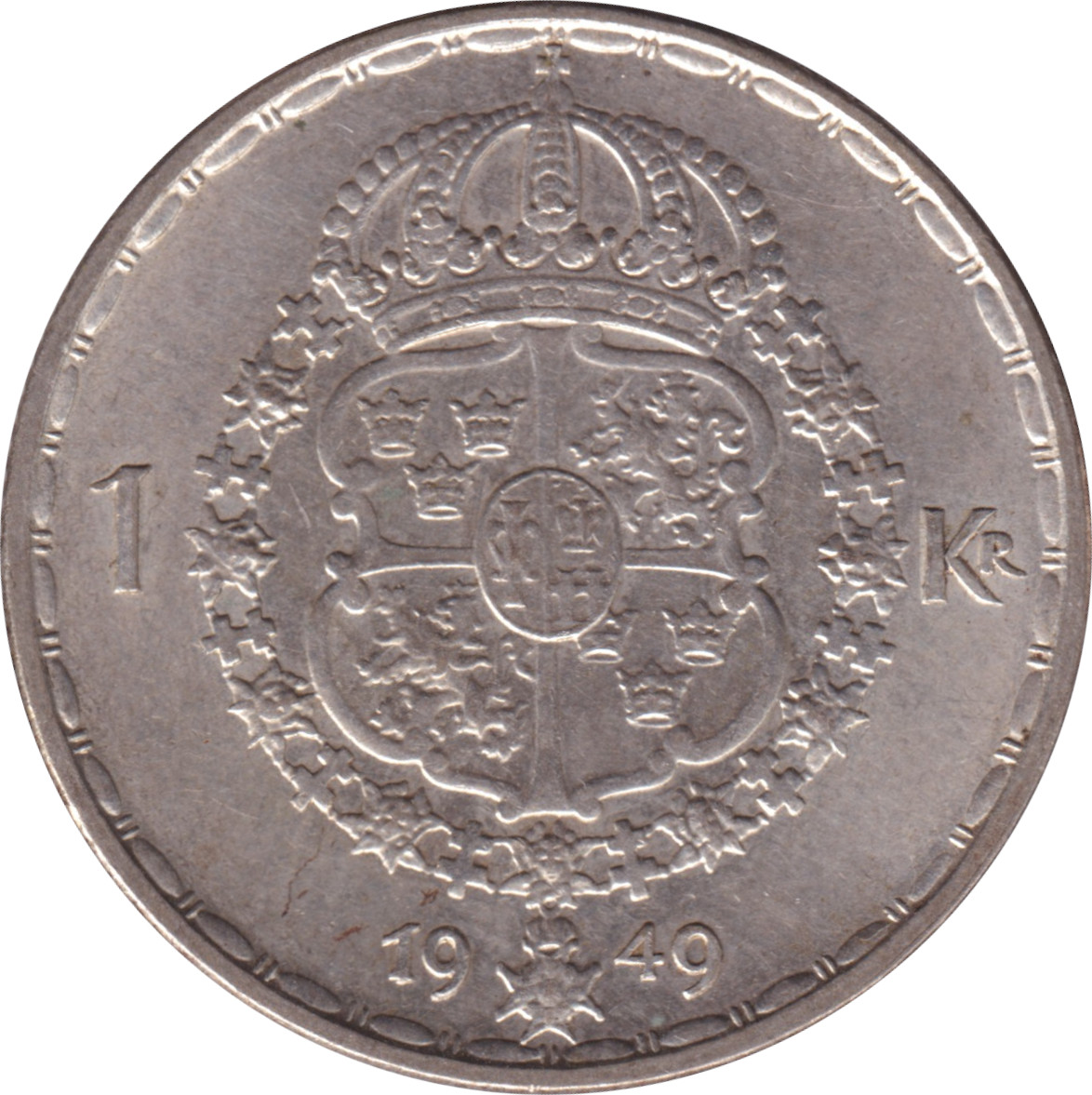 1 krona - Gustave V - Old head
