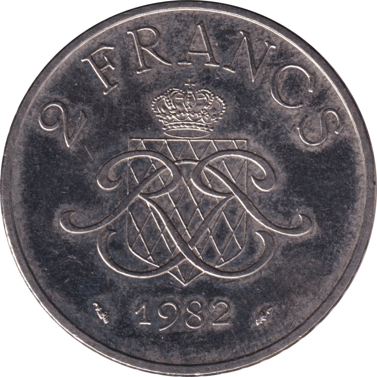 2 francs - Rainier III - Tête à droite