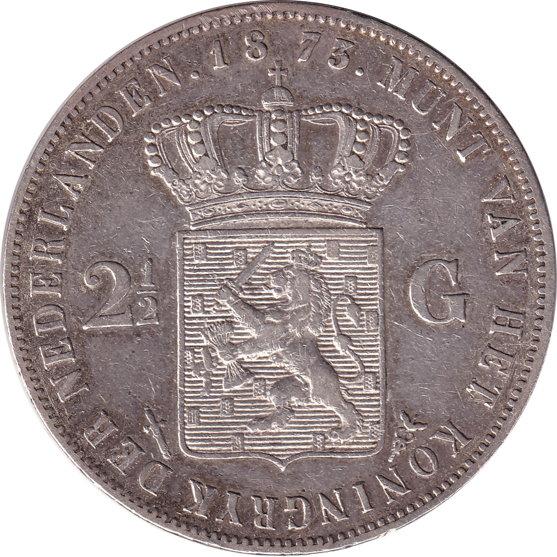 2 1/2 gulden - Guillaume III - Young head