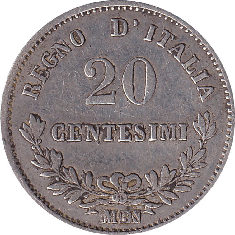 20 centesimi - Victor Emmanuel II - Branches