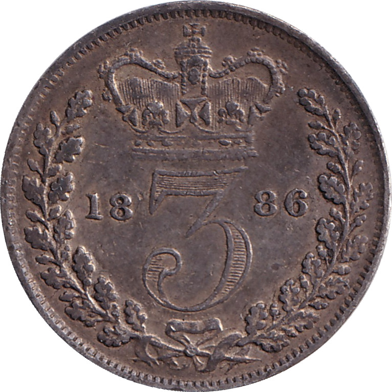 3 pence - Victoria - Young head
