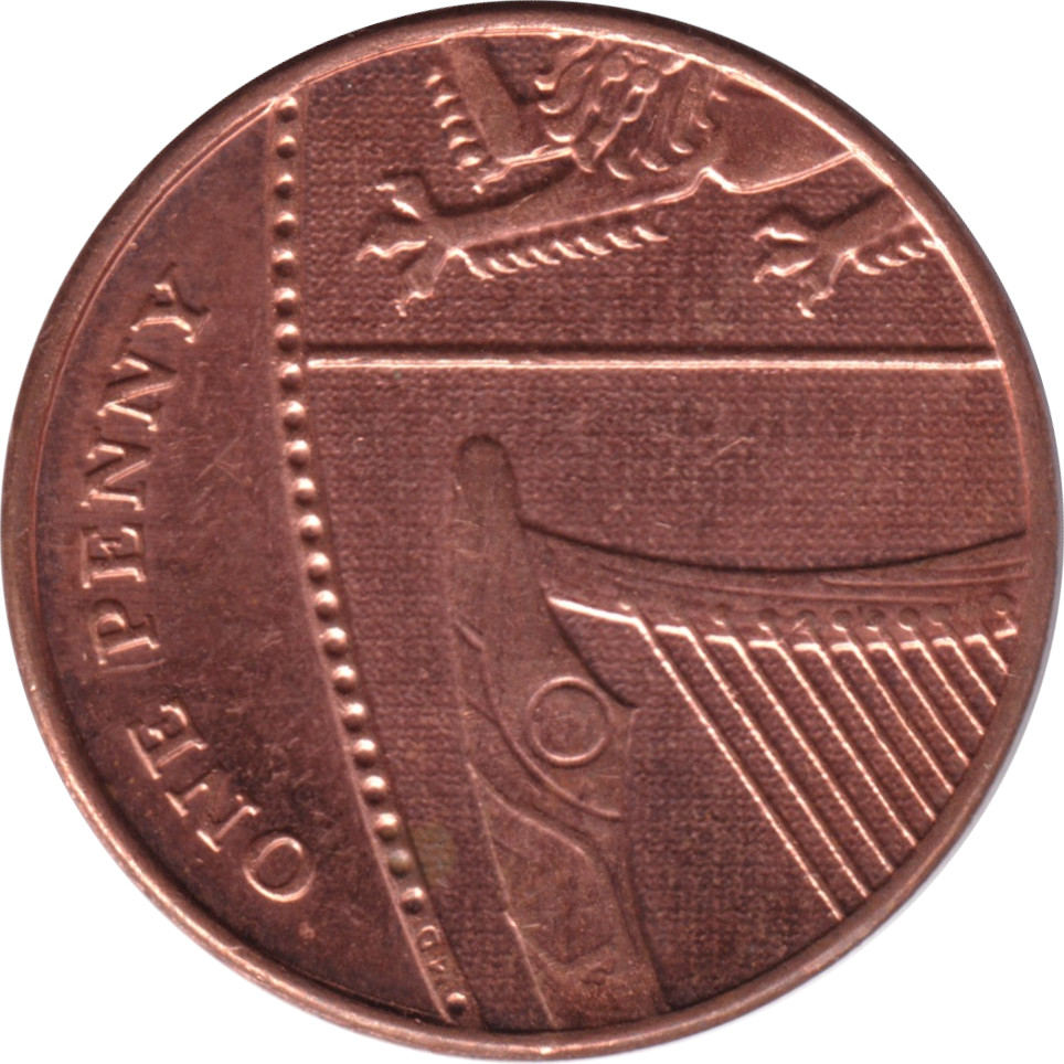1 penny - Elizabeth II - Tête agée - Blason