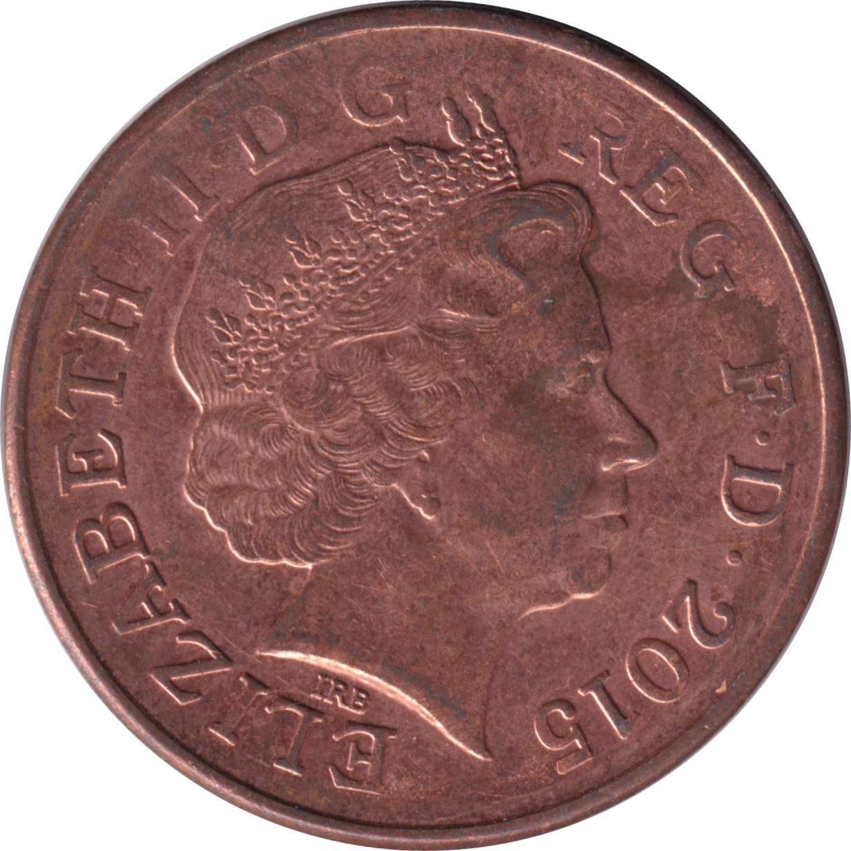2 pence - Elizabeth II - Tête agée - Blason