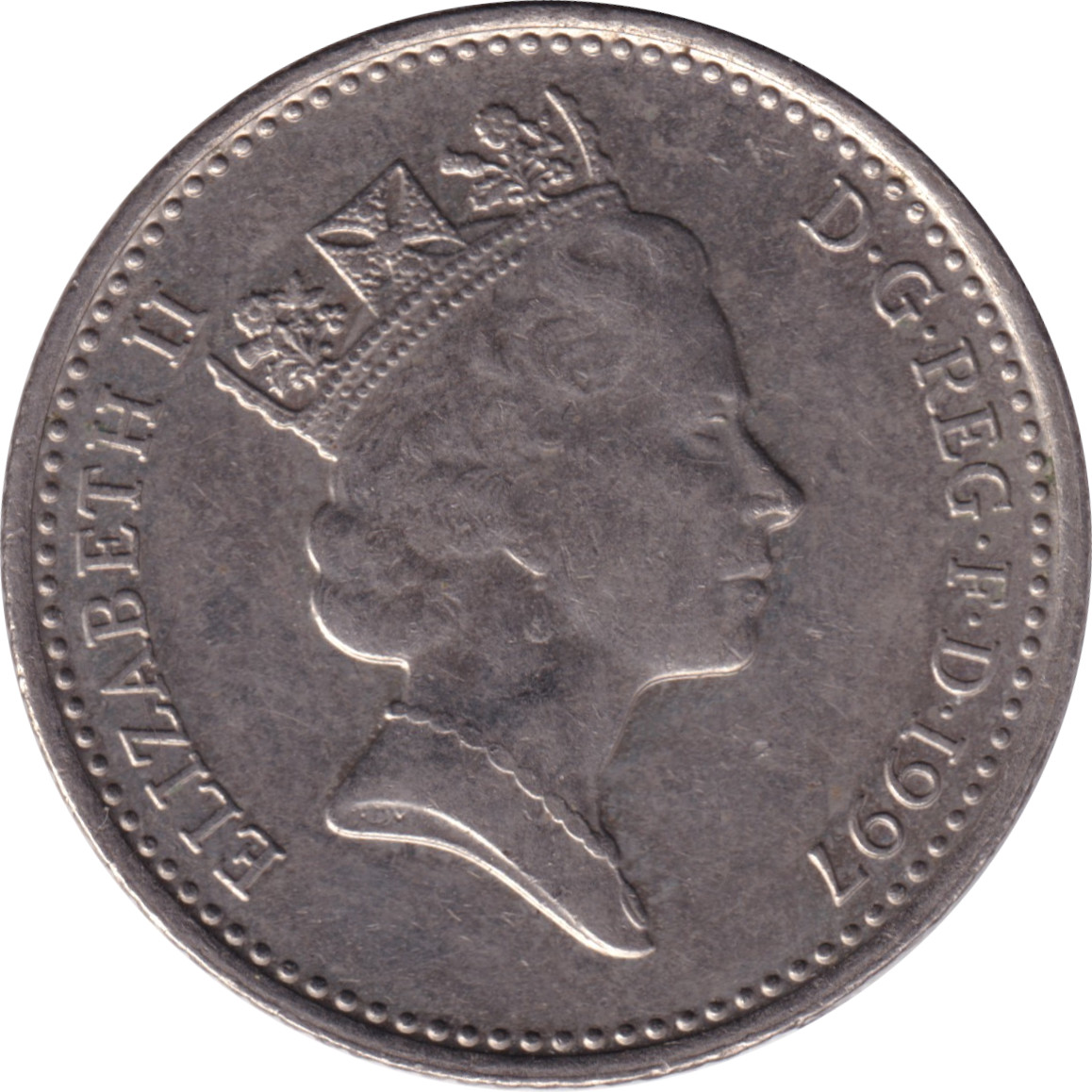 10 pence - Elizabeth II - Tête mature - Petit module