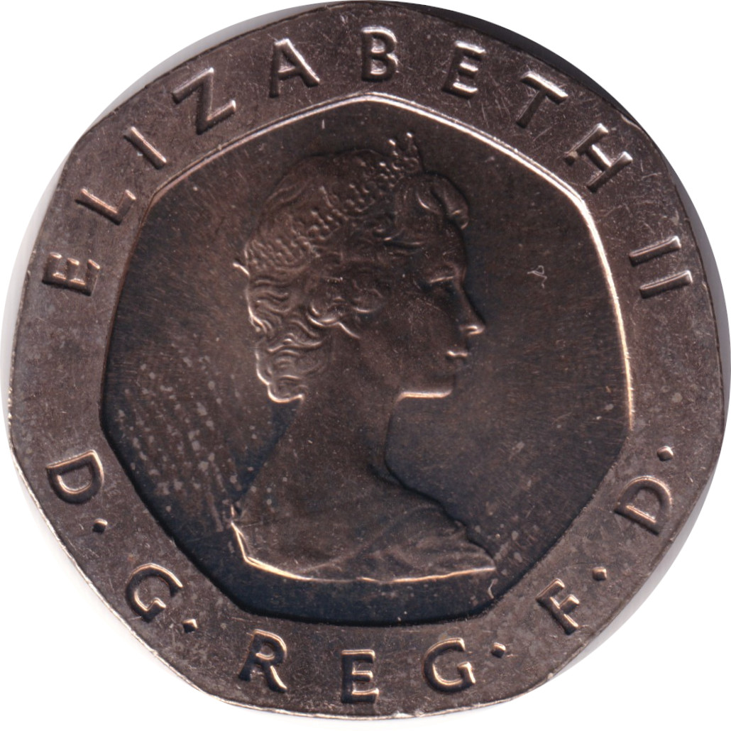 20 pence - Elizabeth II - Buste jeune