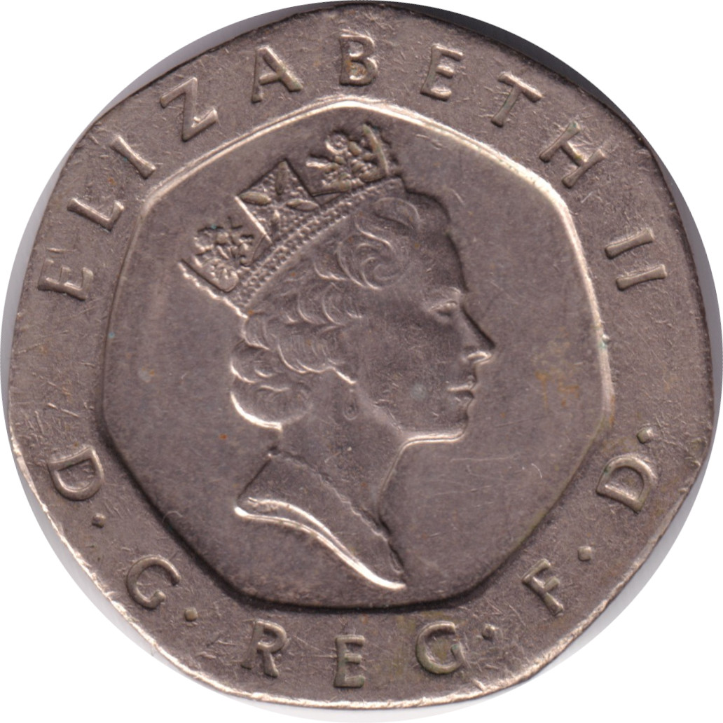 20 pence - Elizabeth II - Tête mature