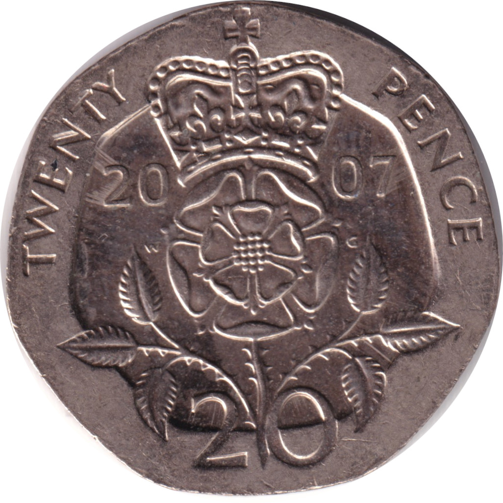 20 pence - Elizabeth II - Tête agée - Chardon