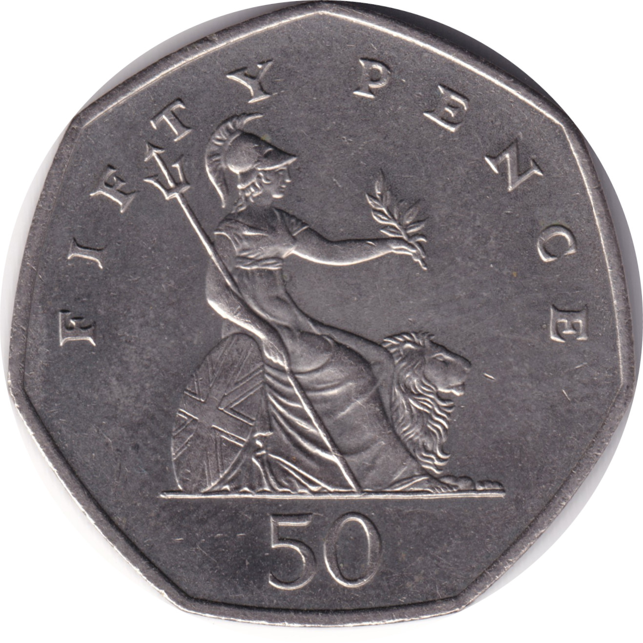 50 pence - Elizabeth II - Tête mature - Petit module