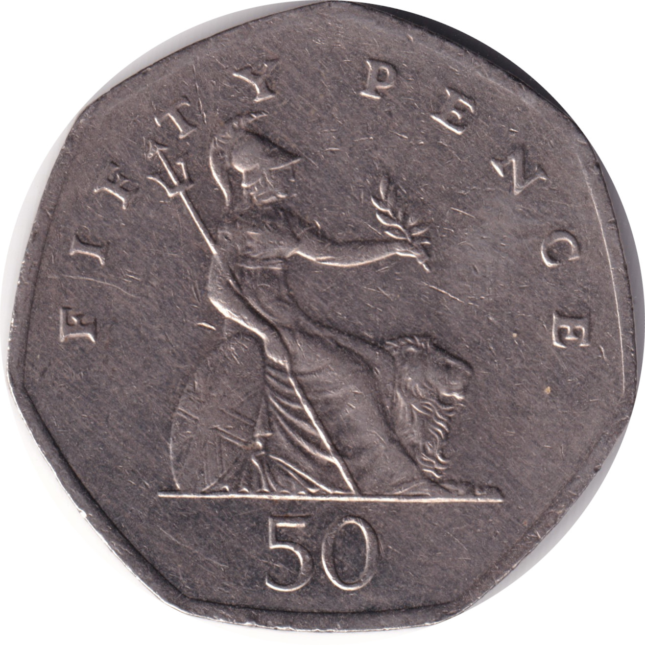 50 pence - Elizabeth II - Tête agée - Britannia