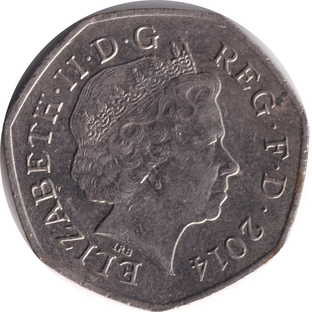 50 pence - Elizabeth II - Tête agée - Blason