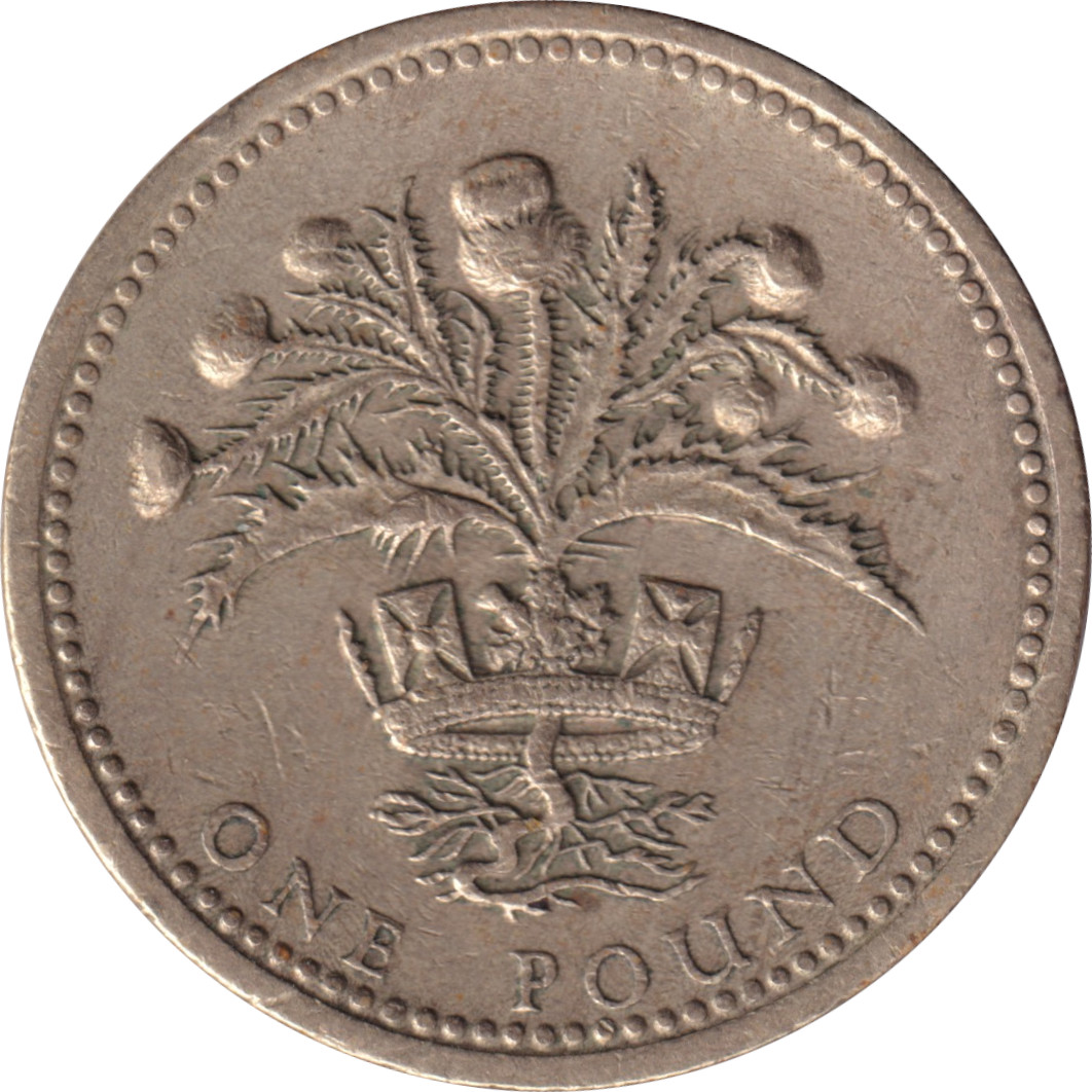 1 pound - Elizabeth II - Buste jeune - Chardon d'Ecosse