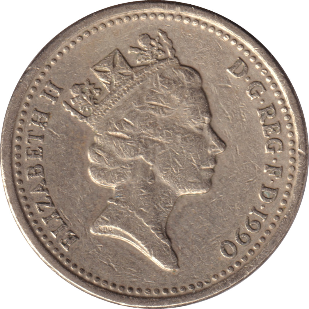 1 pound - Elizabeth II - Tête mature - Armoiries de Galles