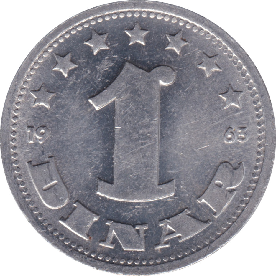 1 dinar - Emblem - Aluminium - Socialist Republic