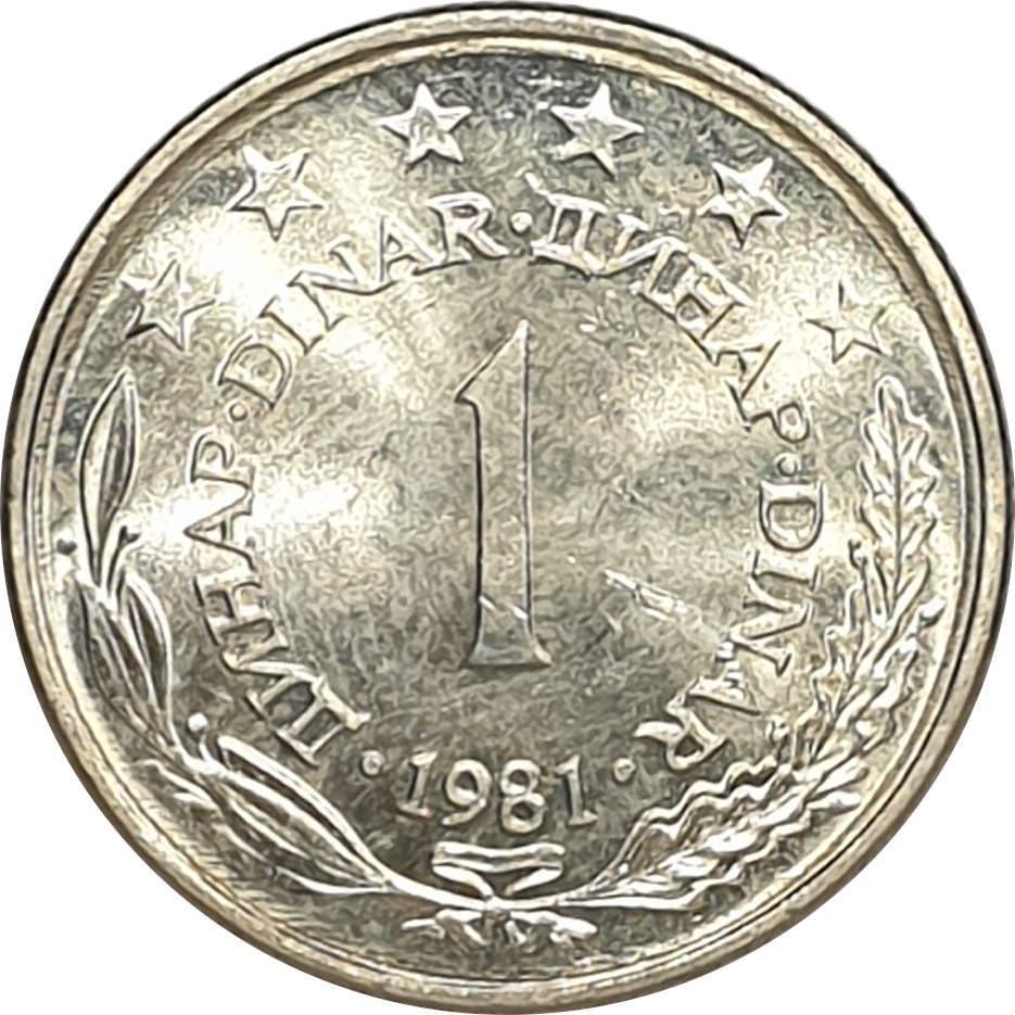 1 dinar - Emblème - Type 1973