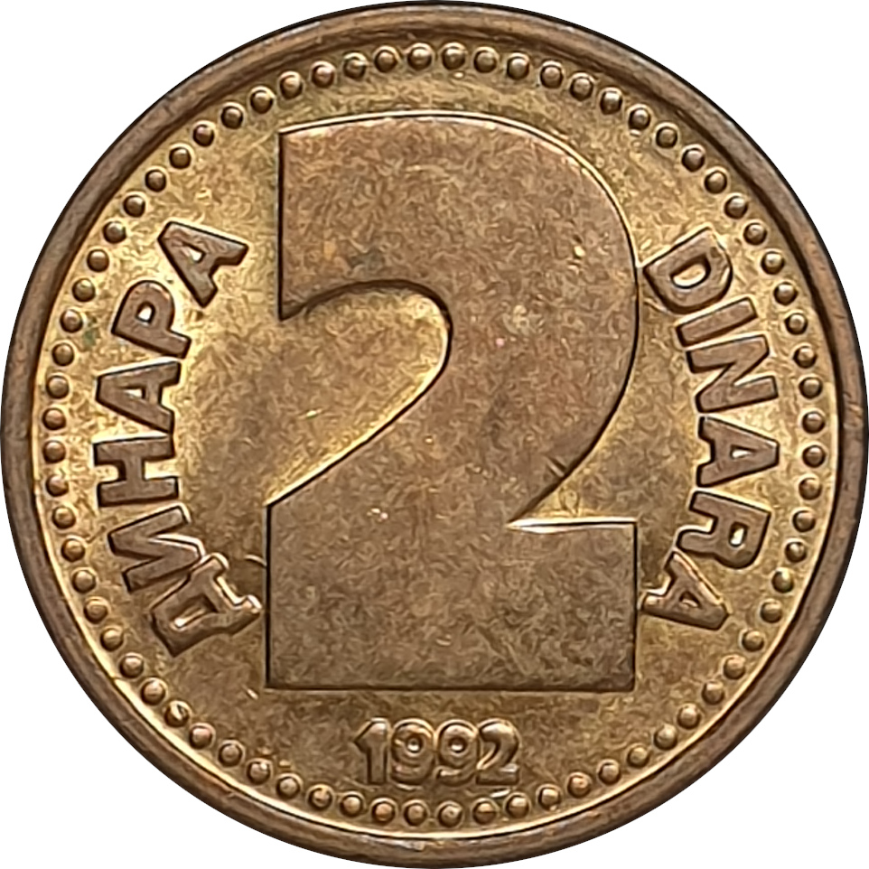 2 dinara - Monogramme • Laiton