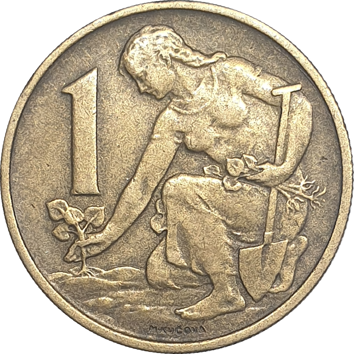 1 koruna - Lion héraldique libre