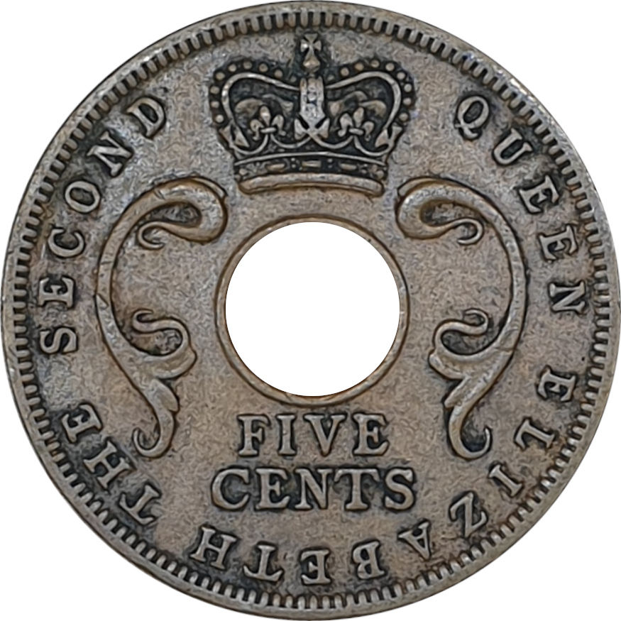 5 cents - Elizabeth II - Couronne
