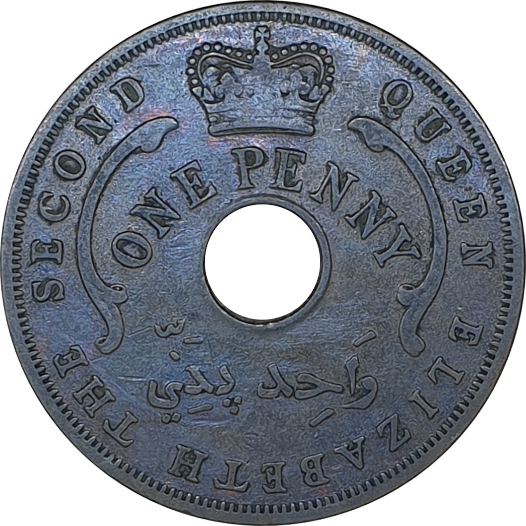 1 penny - Étoile - British West Africa - Elizabeth II