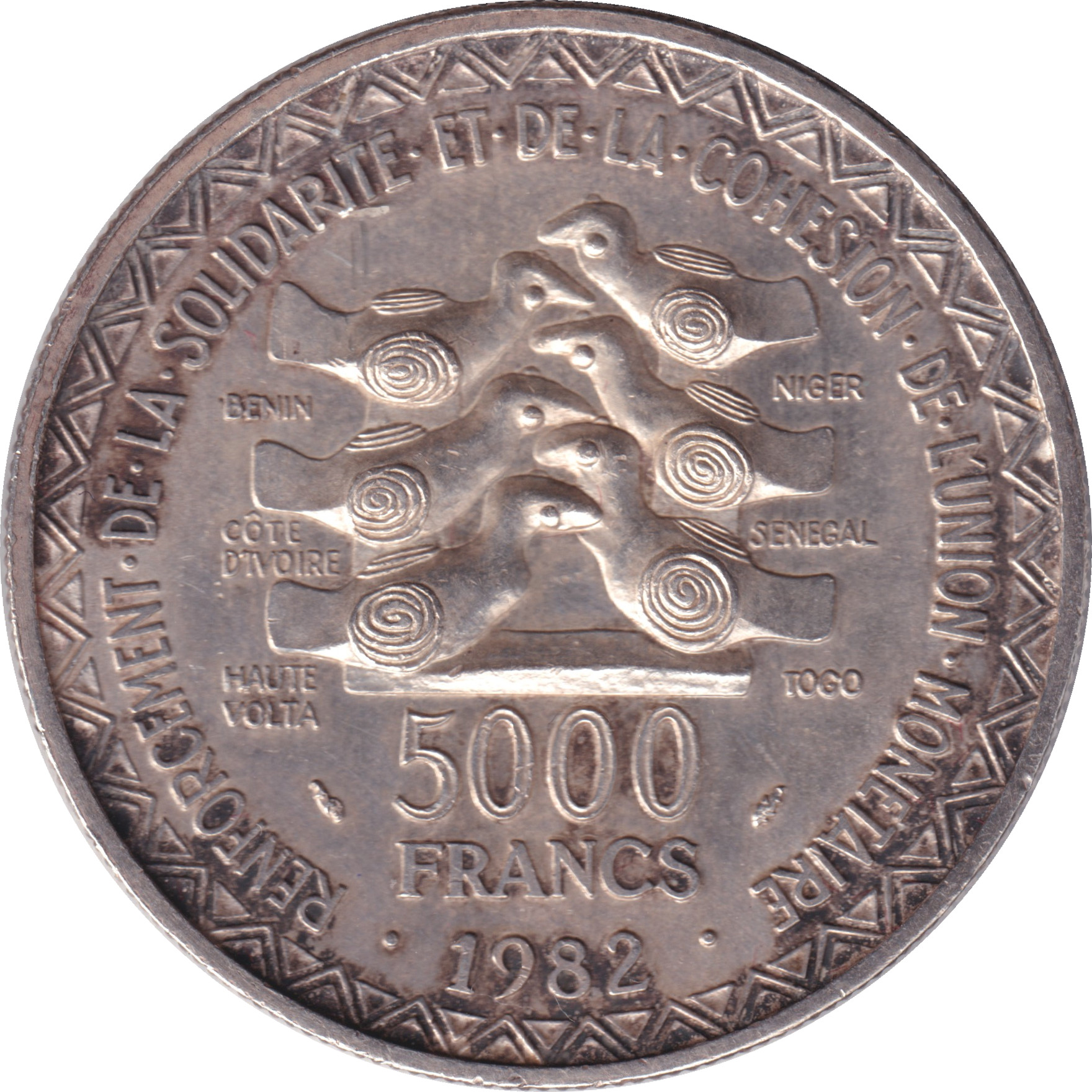 5000 francs - Union monétaire - 20 ans