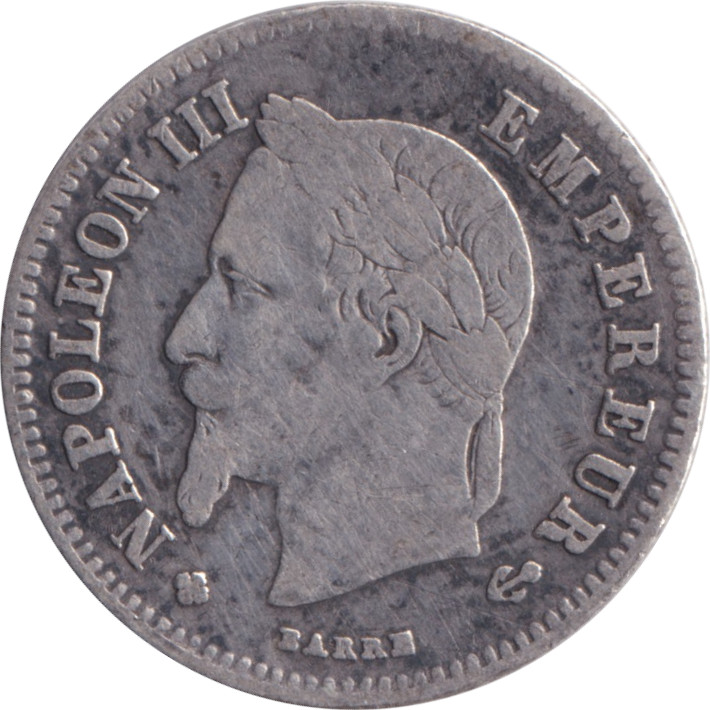 20 centimes - Napoléon III - Tête laurée - Petit module