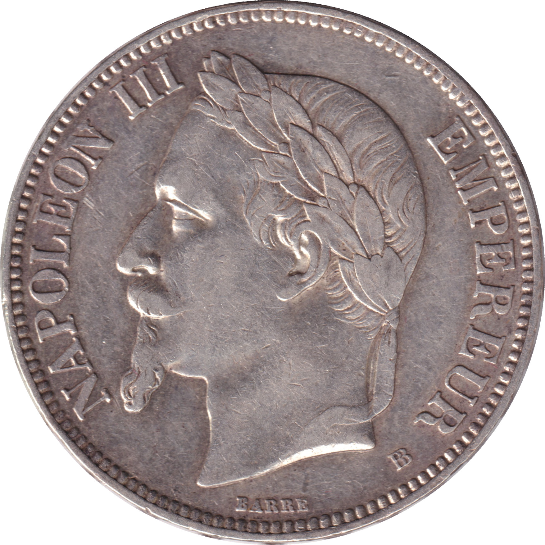 5 francs - Napoléon III - Argent - Tête laurée