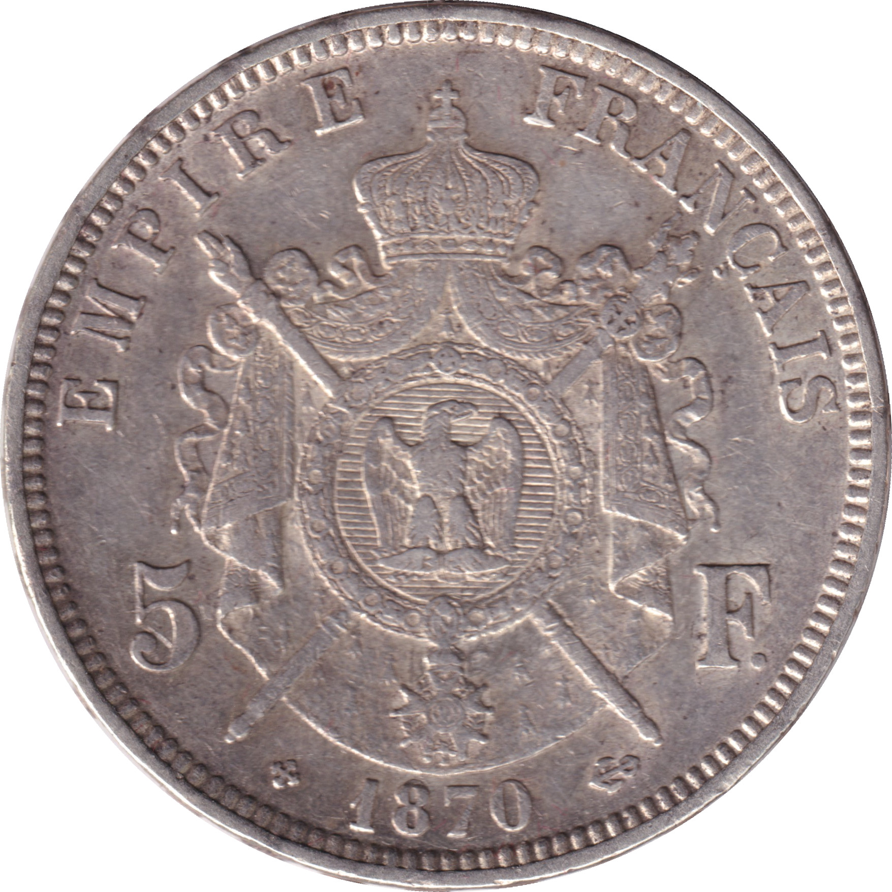 5 francs - Napoléon III - Argent - Tête laurée